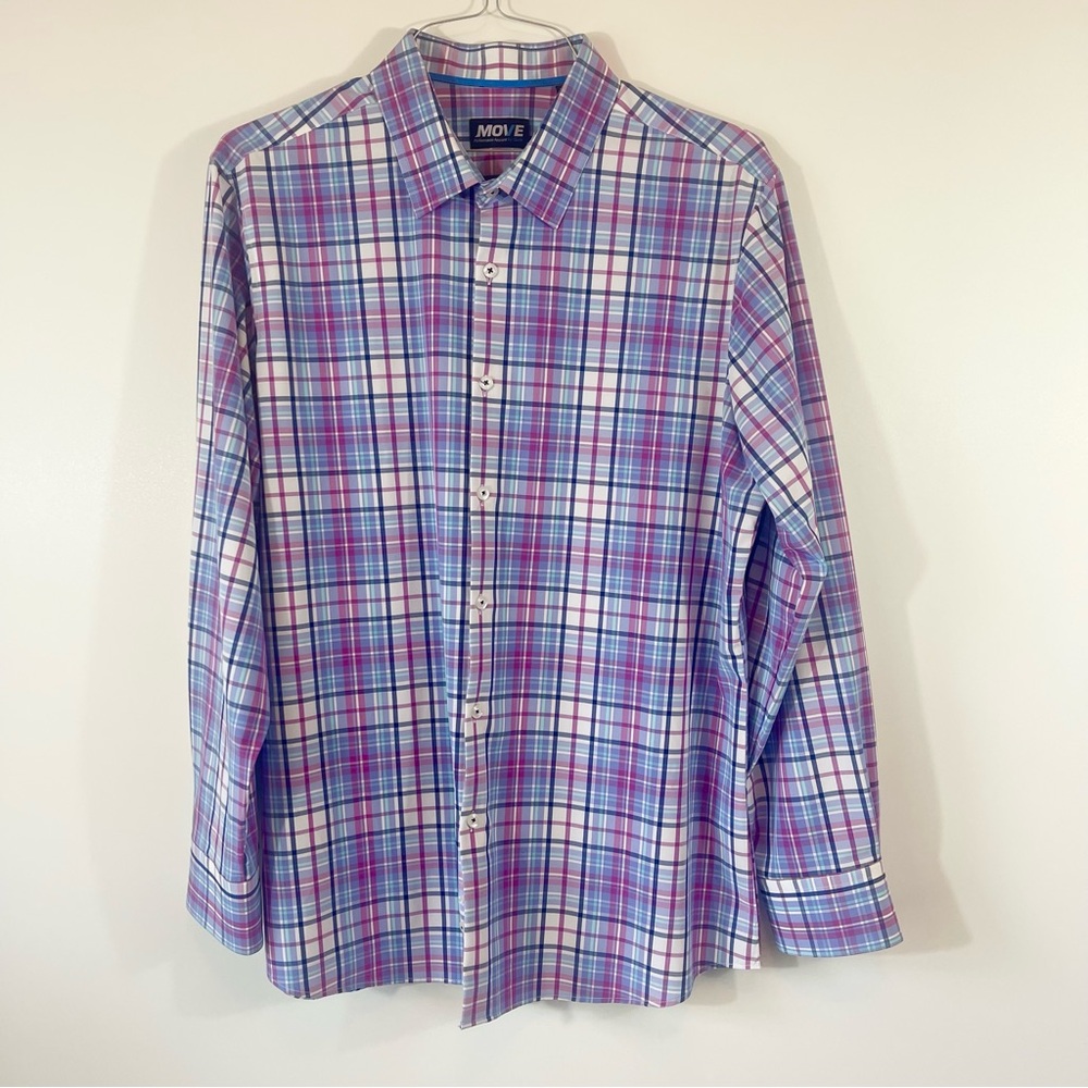 MOVE by Quieti Performance Button Plaid Size XL